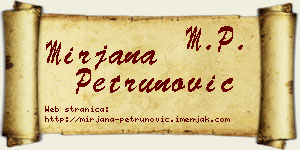 Mirjana Petrunović vizit kartica